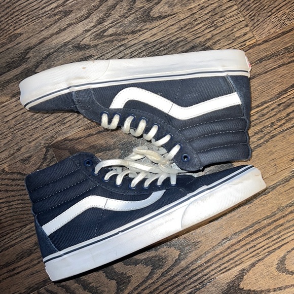 Preloved Vans Sk8-Hi Reissue Canvas 8M/9.5W - Navy & Gingham - Picture 6 of 11